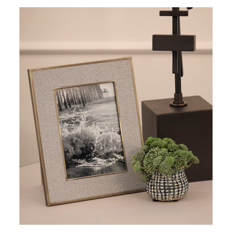 Cadre 5 x 7 chevrons, Gris foncé