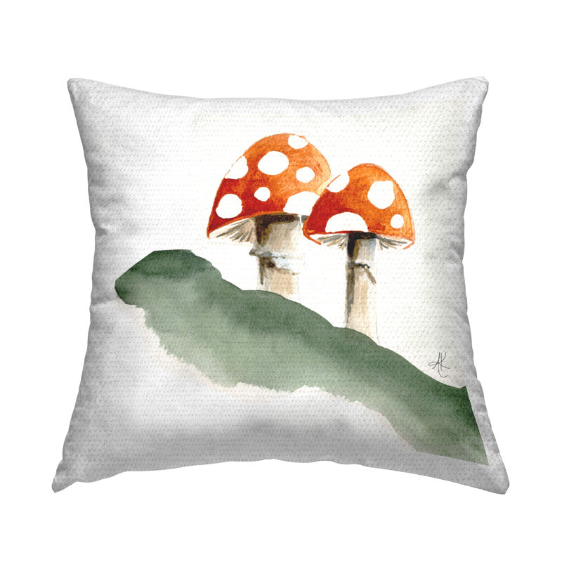 Coussin décoratif d'extérieur imprimé pois rouges par Alexandria Gilbert Kincaid