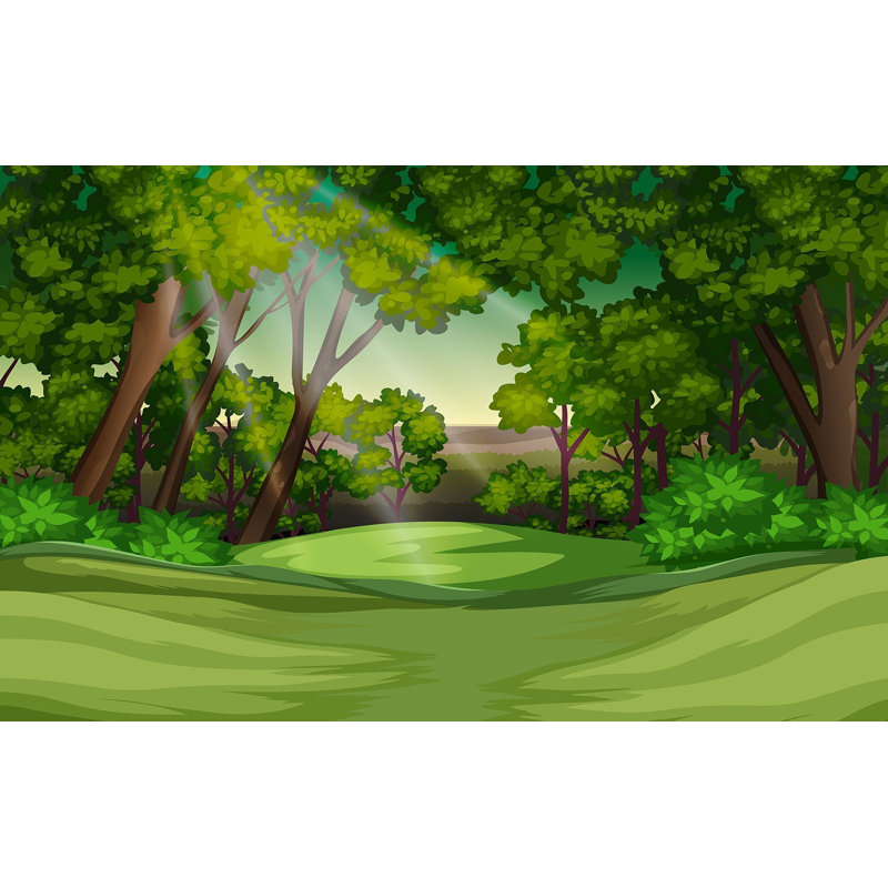 Murale pelez et collez de qualité supérieure - Forêt enchantée, L 96 po x l 120 po