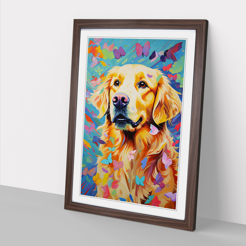 Golden Retriever Contemporary - Framed Print