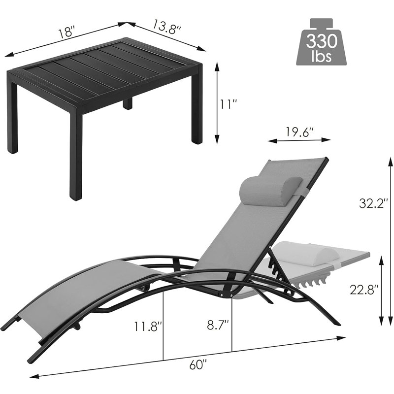 Alfrid 82cm Long Reclining Zero Gravity