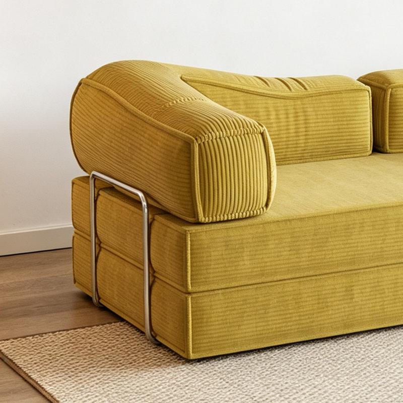Canapé moderne, simple et tendance, Velours côtelé jaune