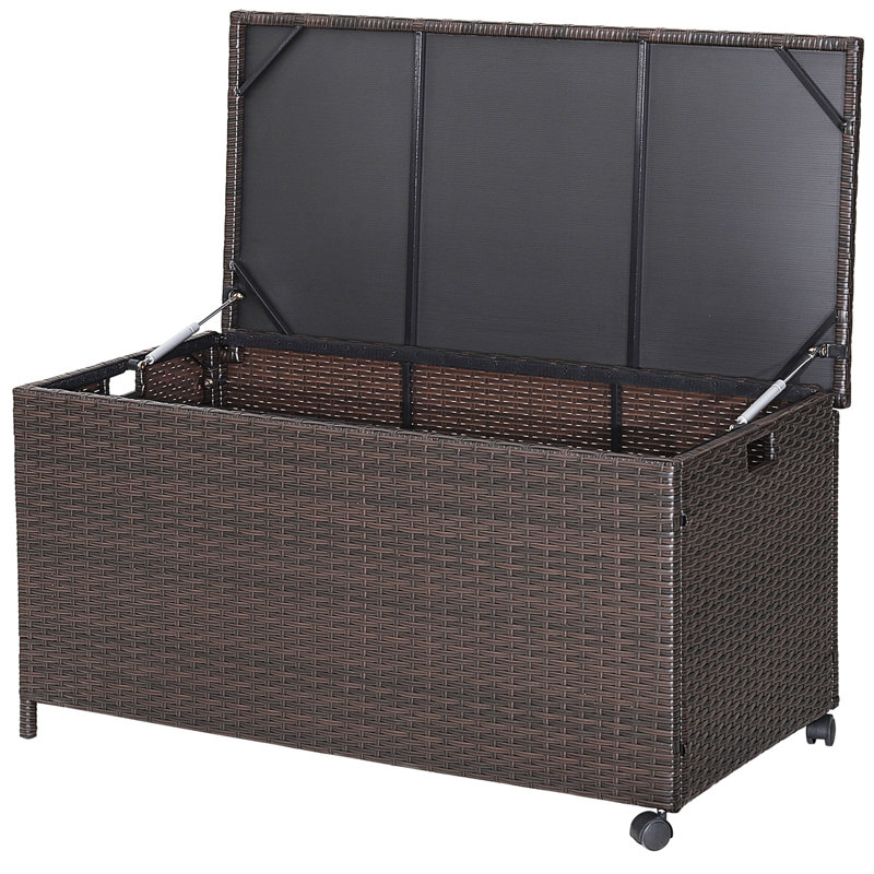 Coffre de terrasse en osier 50 gallons Gymax