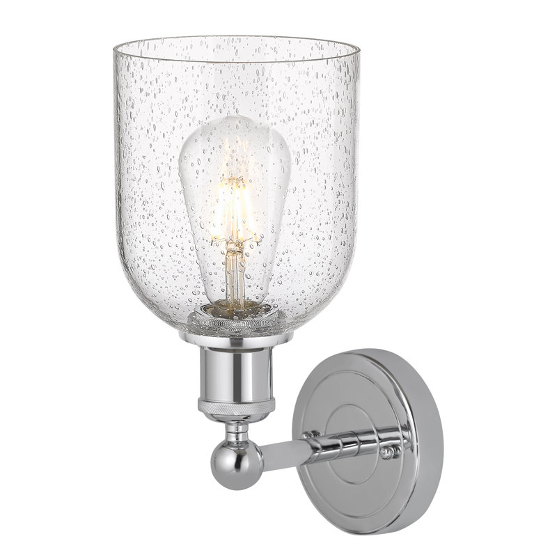 Applique murale 1 lumière 6 "Edison Allysson, Bullé, Chrome poli