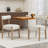 Linen Leather Solid Wood Side Dining Chairs-871849141