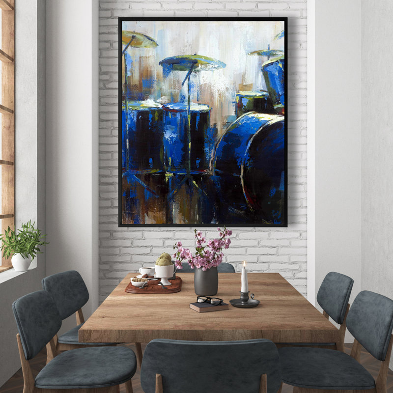 Asbtract Drums Print On Canvas, H 60 po x l 48 po