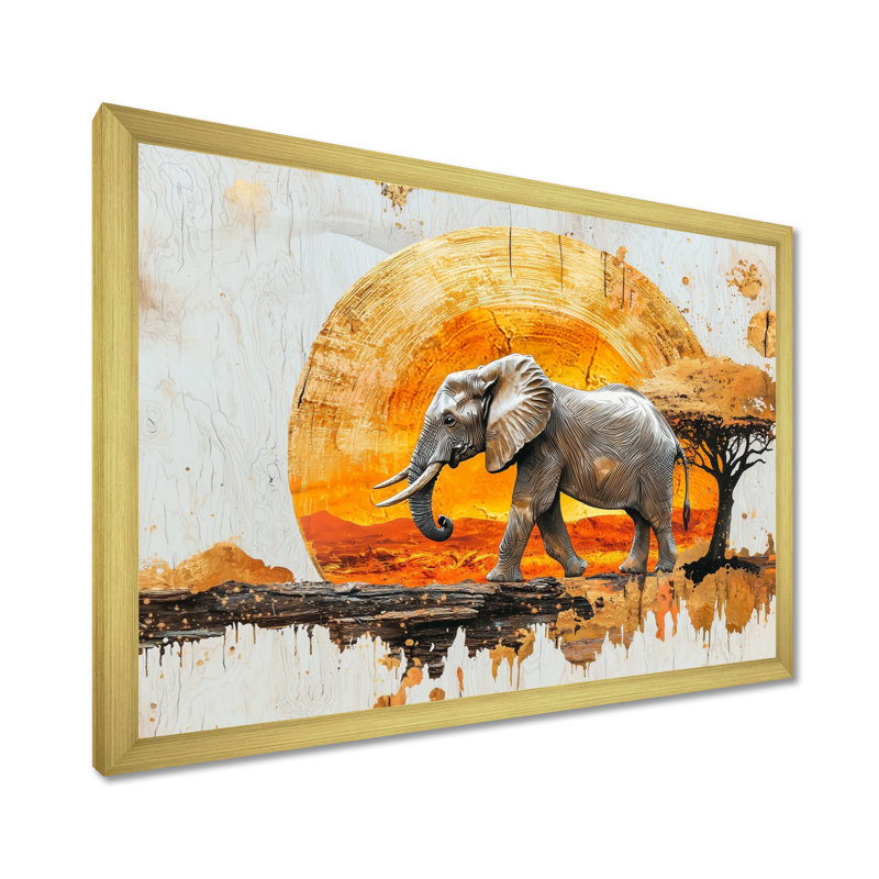 Haldeman - Animals Wall Art, Reproduction encadrée d'une seule photo sans pass, H 34 po x l 44 po, Doré