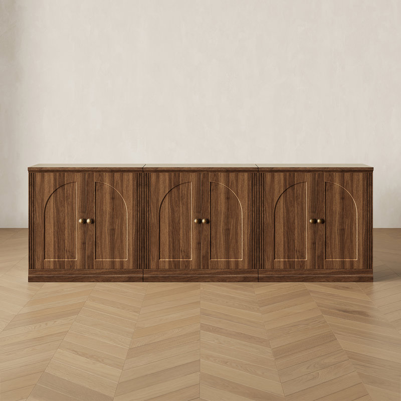 Ensemble de 3 buffets Monos avec portes, noyer, Noyer