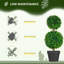 Paquet de 2 arbres topiaires en buis artificiel dans des pots à fleurs, plantes artificielles résistantes aux rayons UV de 23,5 po pour l'intérieur et l'extérieur - Décoration d'intérieur avec base lestée nécessitant peu d'entretien