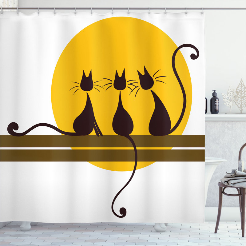 Ensemble de rideau de douche et crochets Animal Art, H 70 po x l 69 po