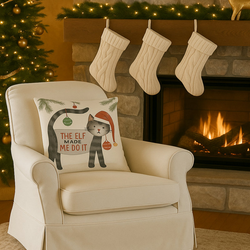 Linen Cat Pillow
