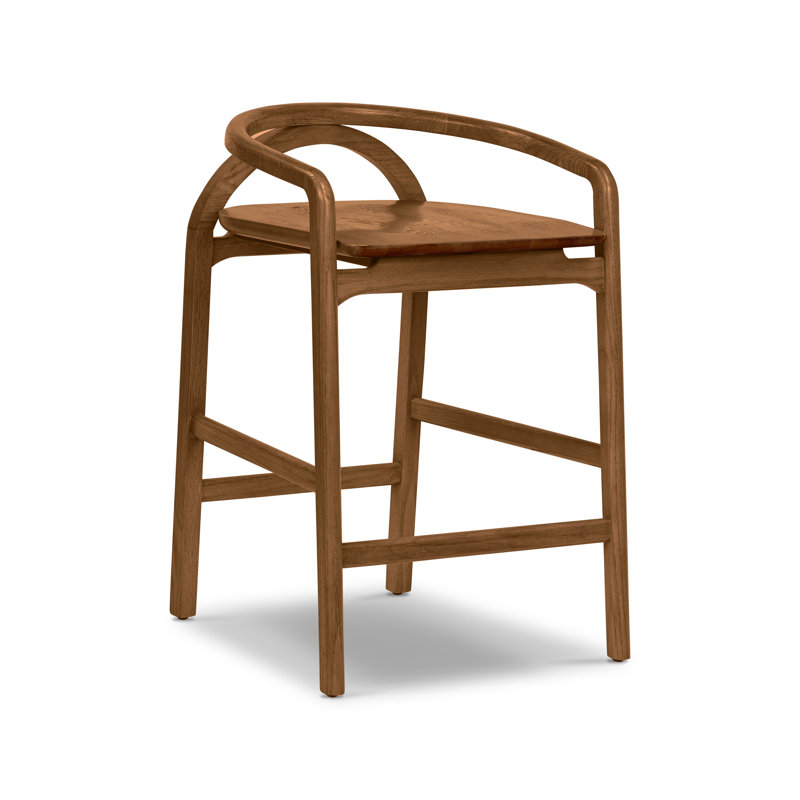 Maroma Counter Stool with Solid Wood Frame, Reposado Oak