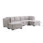 Canapé d'angle modulaire réversible Kristin 121,5 po en tissu lin gris pâle avec 2 poufs