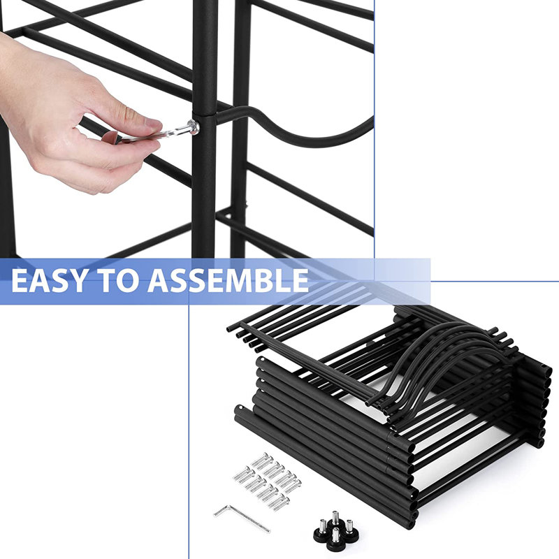 Medau 53" H x 13" W x 13" D Storage Rack, Black