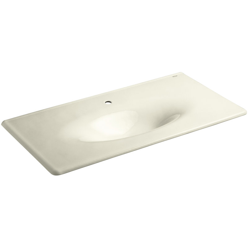 Dessus de salle de bain simple 44 po meuble-lavabo Iron Impressions, Sucre de canne, Centres de 8 po