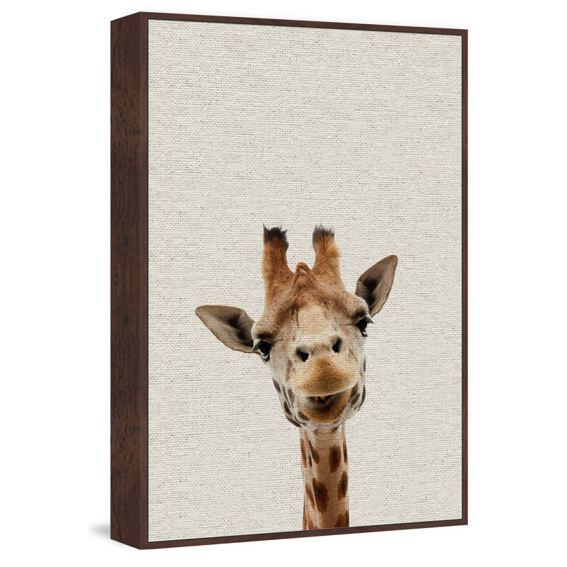 Curious Giraffe - Drawing on Canvas, 45cm H x 30cm W x 3.81cm D
