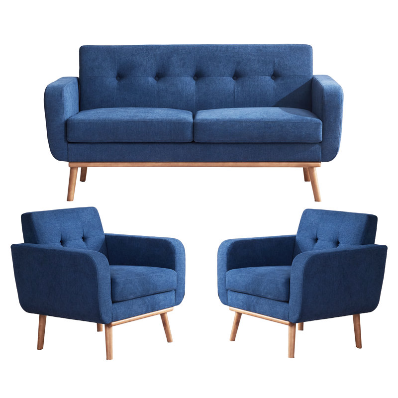 3 - Piece Living Room Set, Blue