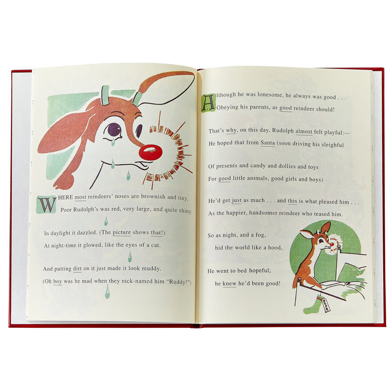 Rudolph The Red-Nosed Reindeer Leather Bound Heirloom Book