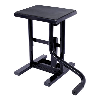 Adjustable Steel Motorcycle Lift Stand, Black Paddock Jack for Dirt Bikes and Street Motorcycles