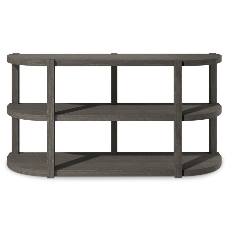 Gray Wood and Metal Modern Console Table with Storage
