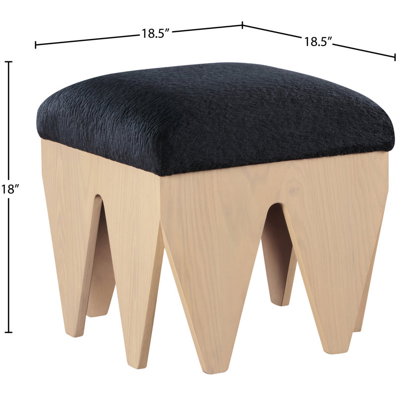 Banc en tissu Altair, Naturel, Velours noir