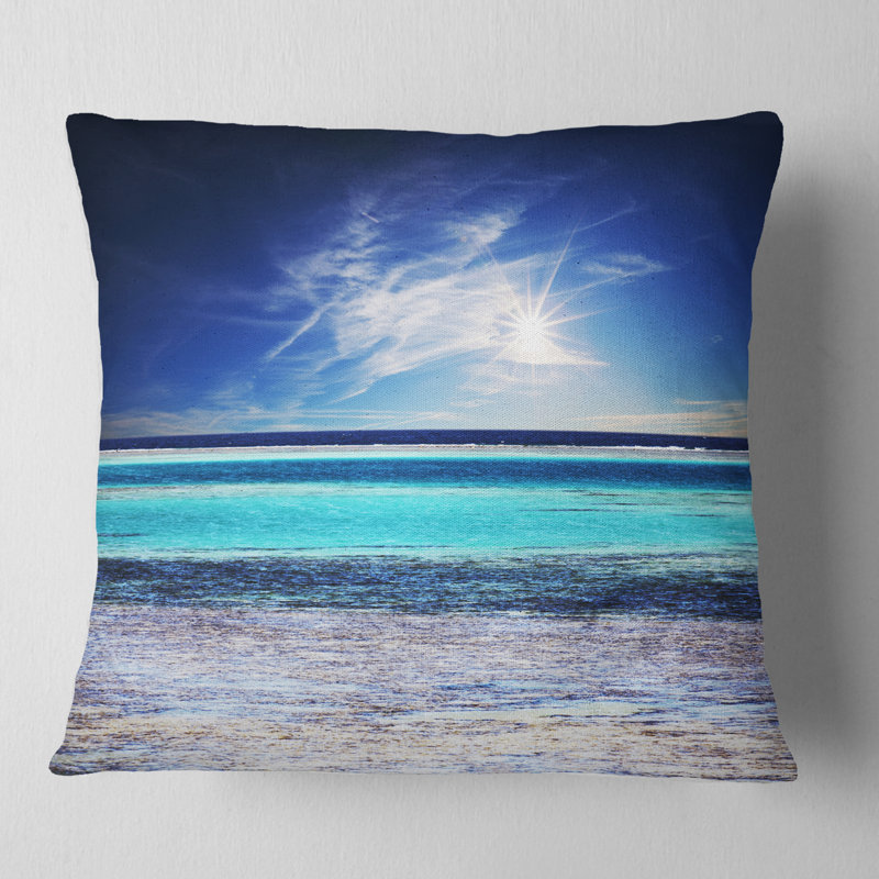 Coussin décoratif en cristal de mer sous le soleil sea shore, 16 po x 1 po, Coussin décoratif