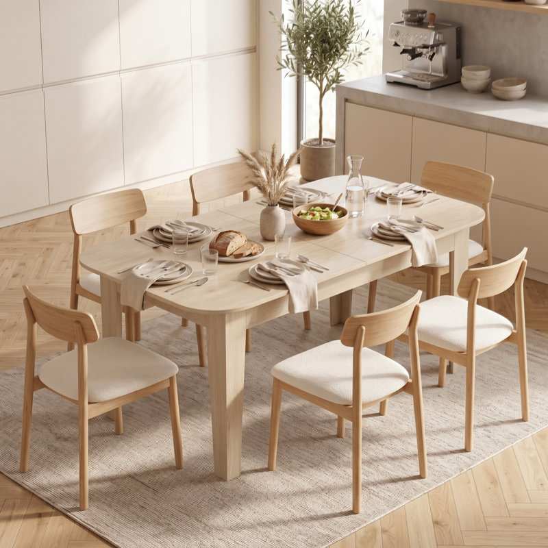 Extendable Dining Table, Oak Wood / Brown