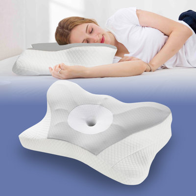 Coussin cervical pour le soutien de la nuque, soulagement de la douleur du soutien de l'épaule à mémoire de forme pour les personnes ayant le sommeil avec une taie d'oreiller
