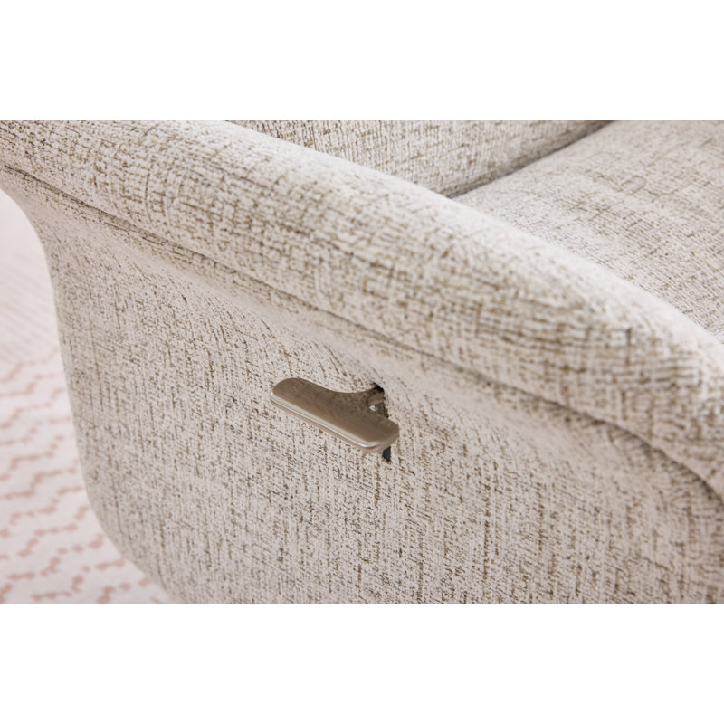 Mira Swivel Chair and Footstool Beige, Beige