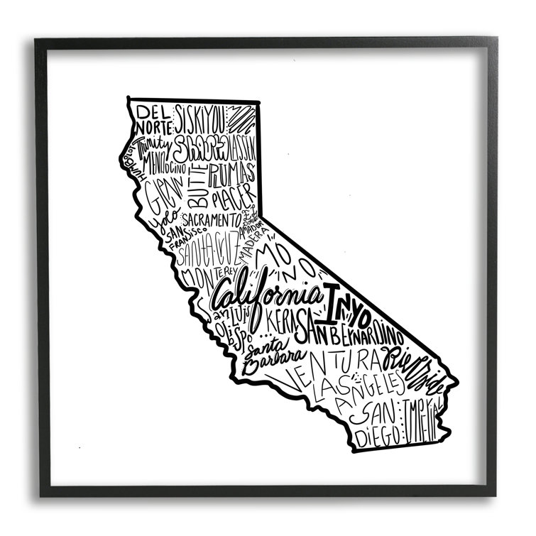 Stupell Industries California State Cities Typography Map by The Saturday  Evening Post Print on Wood Wayfair Canada