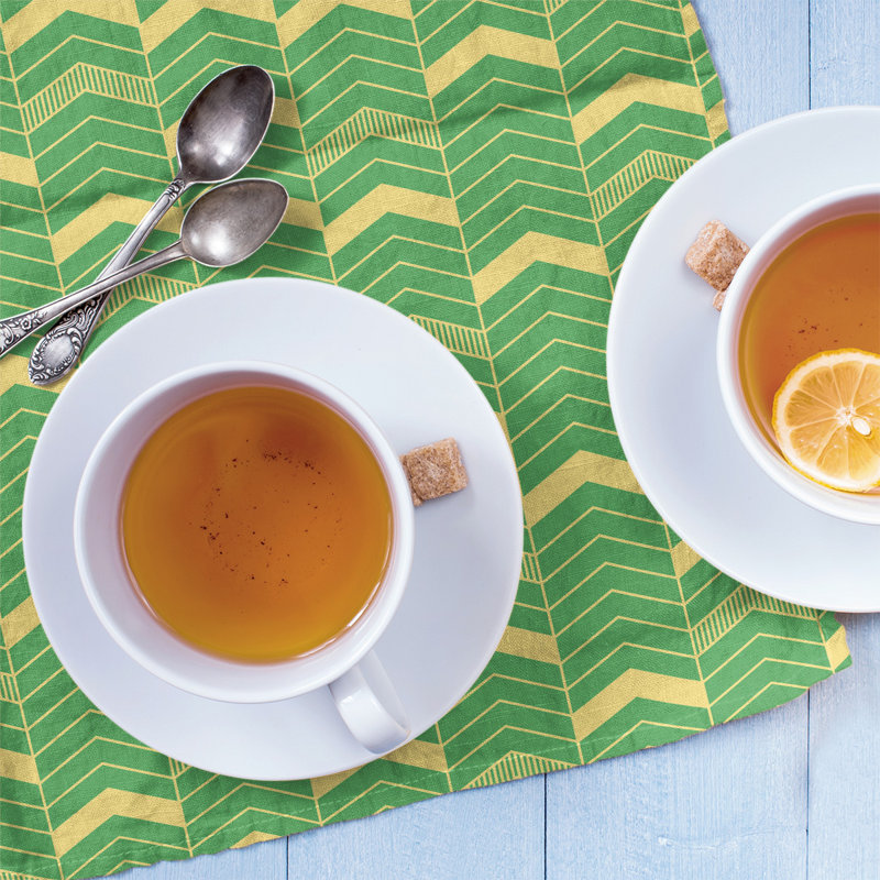 Stephenie Tea Towel Kitchen Towel, Green/Yellow, Poly Twill