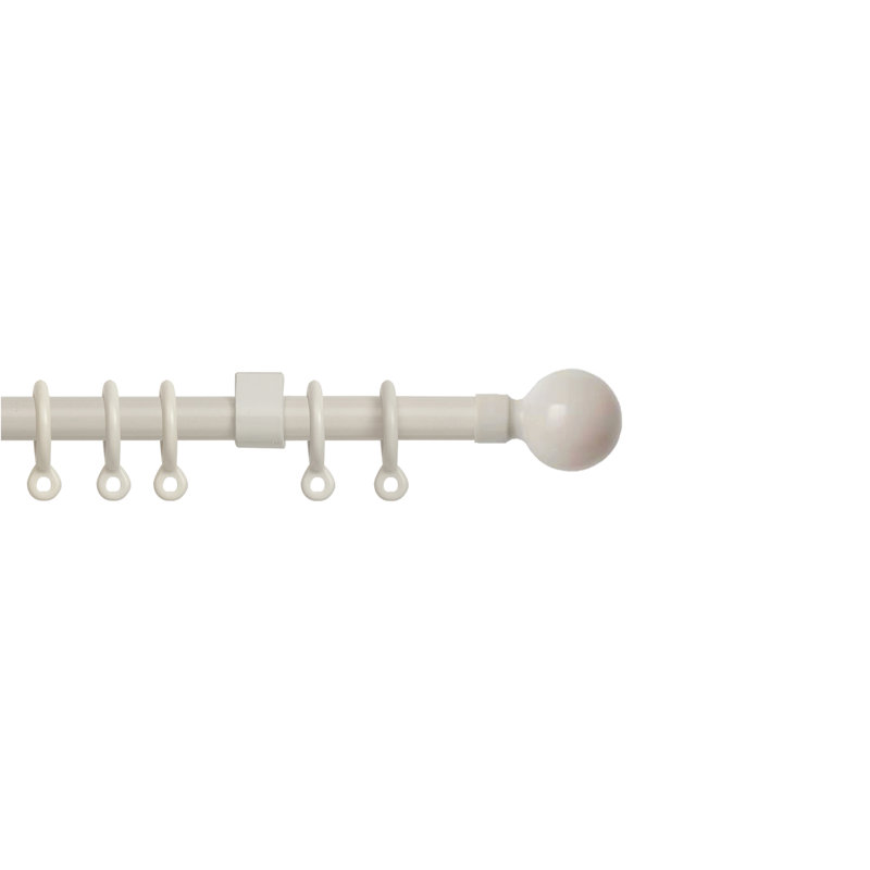 Olya Adjustable Single Curtain Pole, 4.5cm H x 210cm W x 7cm D, Cream