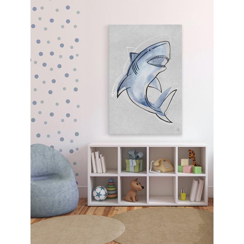 Flanigan 'The Big Shark' Print on Wrapped Canvas, 60" H x 40" W x 1.5" D