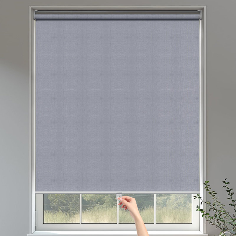 100% Blackout Roller Window Shades, Free-Stop Pull Down Shades, 25"W x 72"L, Grey