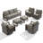Bothwell 7-Pices Outdoor Sofa Seating Group With Swivel Chairs, Sofa,Ottomans And Cushions-1609477412-1609477408