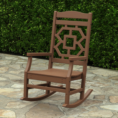 POLYWOOD Outdoor Chinoiserie Rocking Plastic Chair by POLYWOOD
