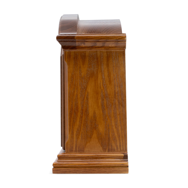Roman Numeral Linden Solid Wood Atomic Tabletop Clock in Wood