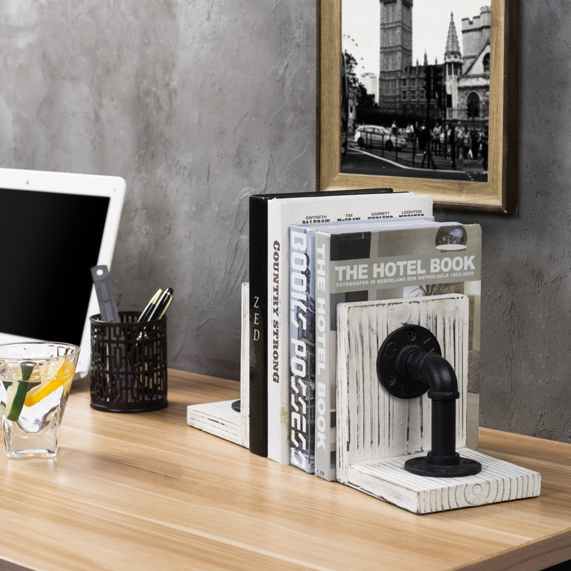 Industrial Wood Bookends