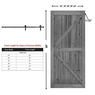 Porte de grange en bois sans finition