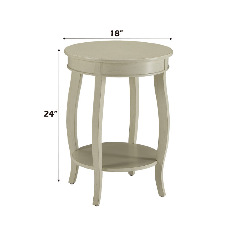 Table d'appoint Aberta, Blanc antique