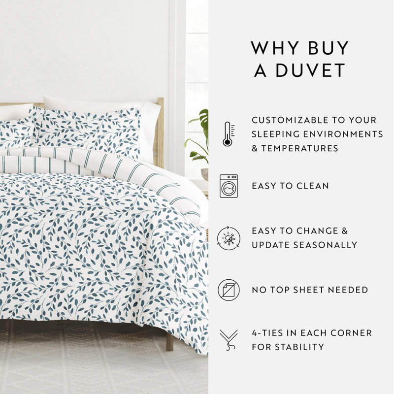 Ensemble de housse de couette en microfibre à motif de literie ultra douce en aquarelle