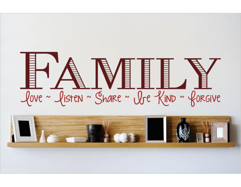 Text & Numbers Wall Decal, Brown, 8" H x 30" W x 0.16" D