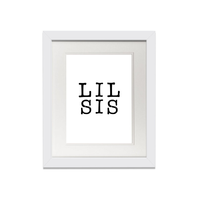 Lil Sis, art encadré, H 14 po x l 11 po x P 1 po