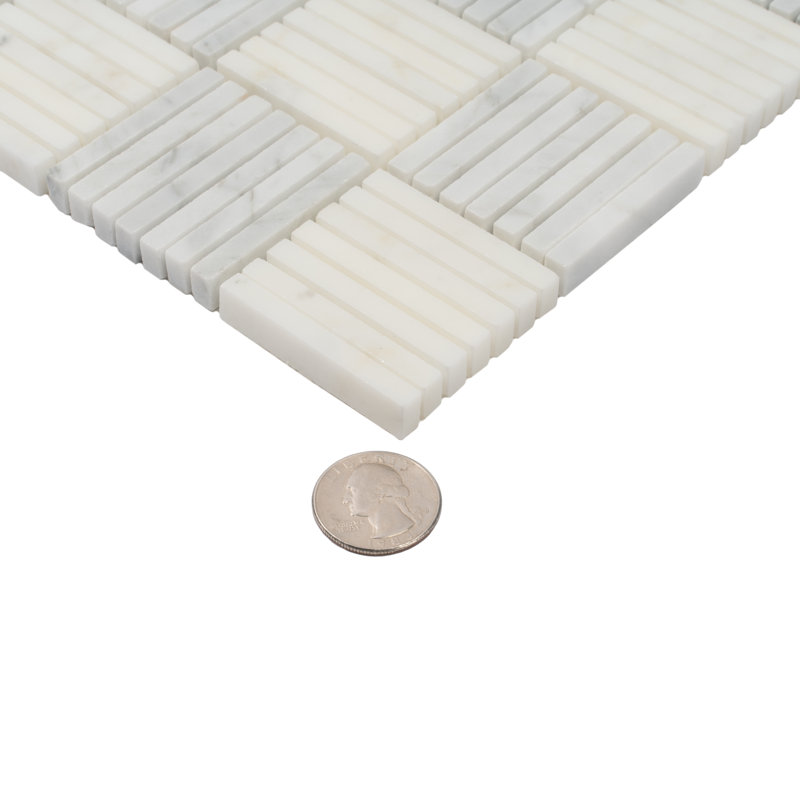 12" x 12" Marble Grid Mosaic Wall & Floor Tile