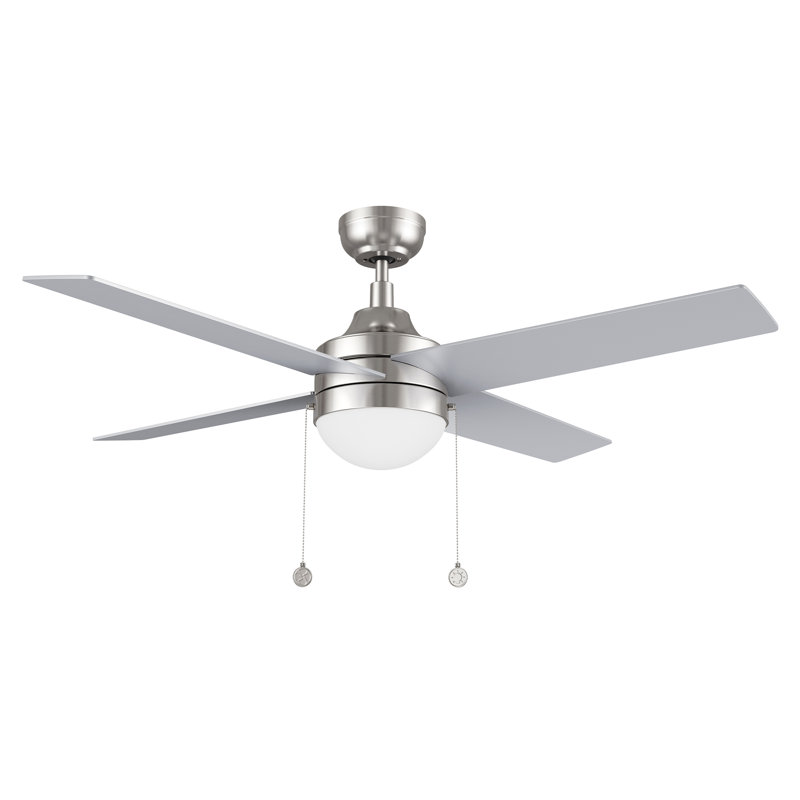 Joahan 52'' Ceiling Fan with LED Lights, Silver with Gray Blades