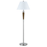 Wellesley 61'' Brushed Steel/Espresso Traditional Floor Lamp