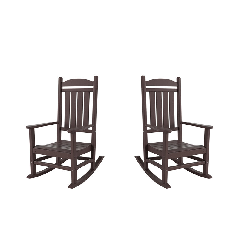 Chaise berçante d'extérieur en plastique Laguna, Brun foncé
