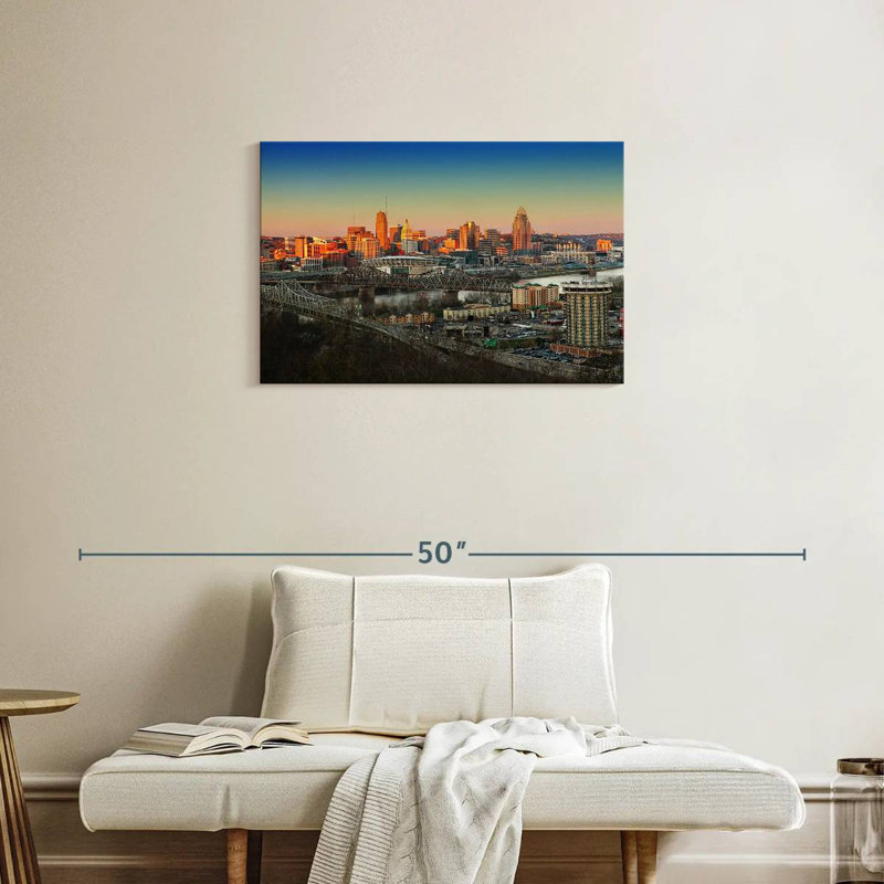 Hannes Cincinnati Sunset Skyline, 20" H x 30" W