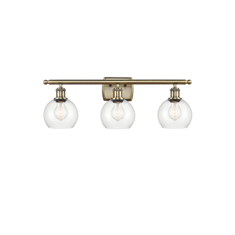 Cindi 3 - Light Vanity Light, Antique Brass, LED, Clear
