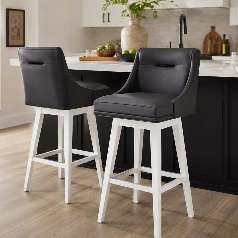 Tabouret pivotant Clemens, White, Black